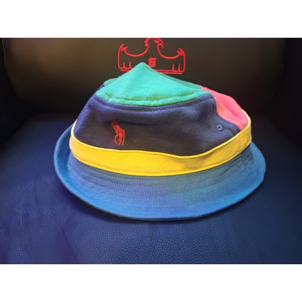 Polo Ralph Lauren Colorblock Fleece Preppy Bucket Hat Men's S/M Retro Nautical